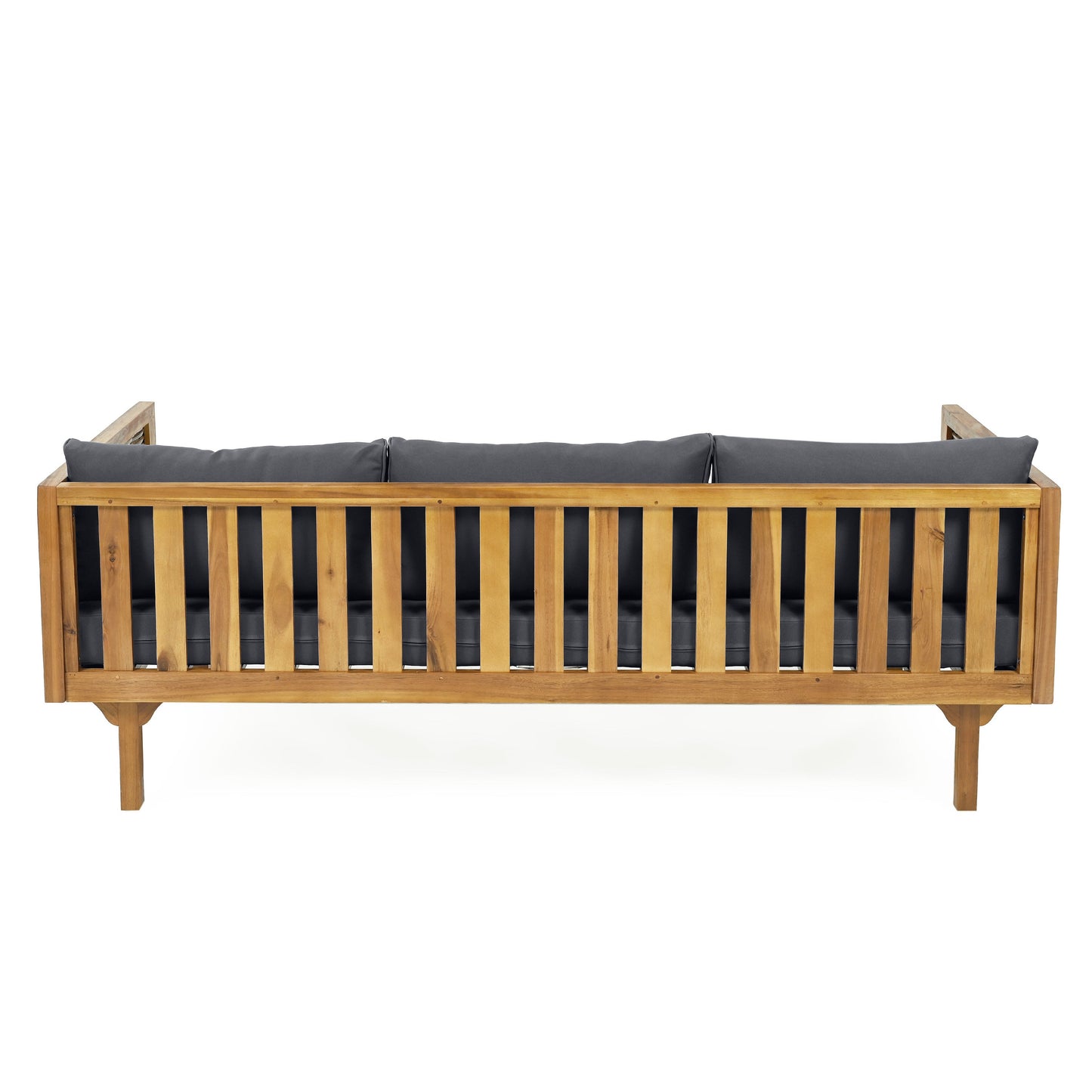Patio Set Outdoor All Weather Wicker Conversation Cushions Dark Grey Durable