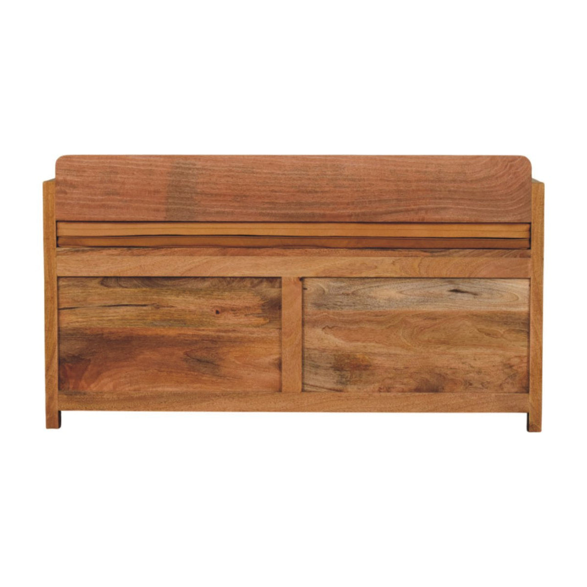 The Oxford Oak & Buffalo Leather Storage Bench — Tan