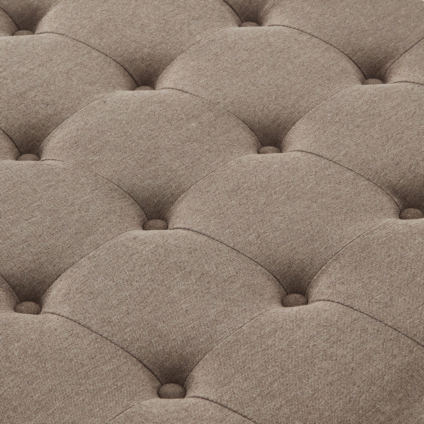 Large Square Storage Ottoman Button Tufted Wooden Legs Linen, 30x30x18