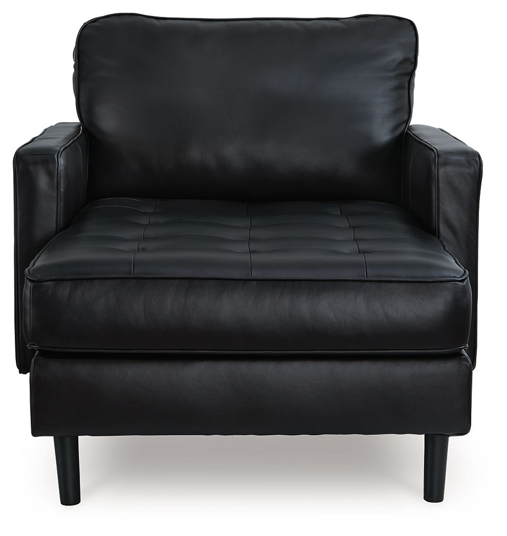 Onyx Leather Estate Chaise