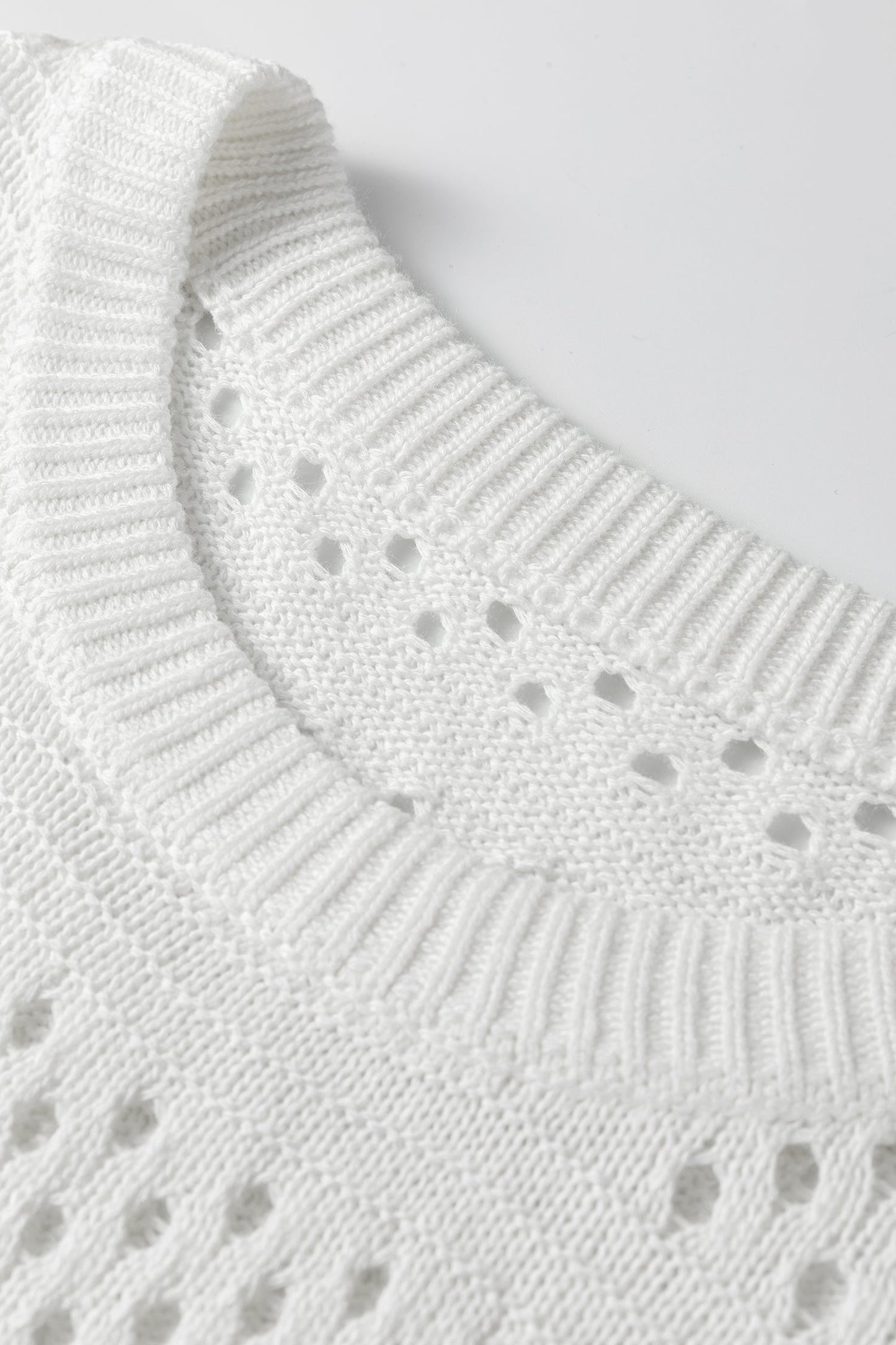 Rayna Out White Open Knit Dolman Sweater