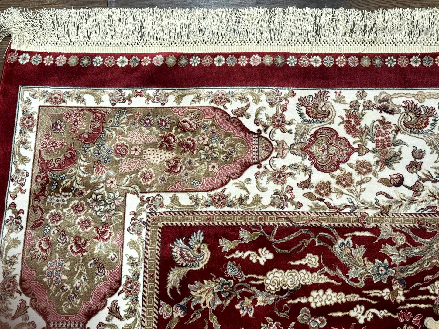 The Sporting Estate Red & Ivory Hunting Scene Rug — 5' × 7'6"