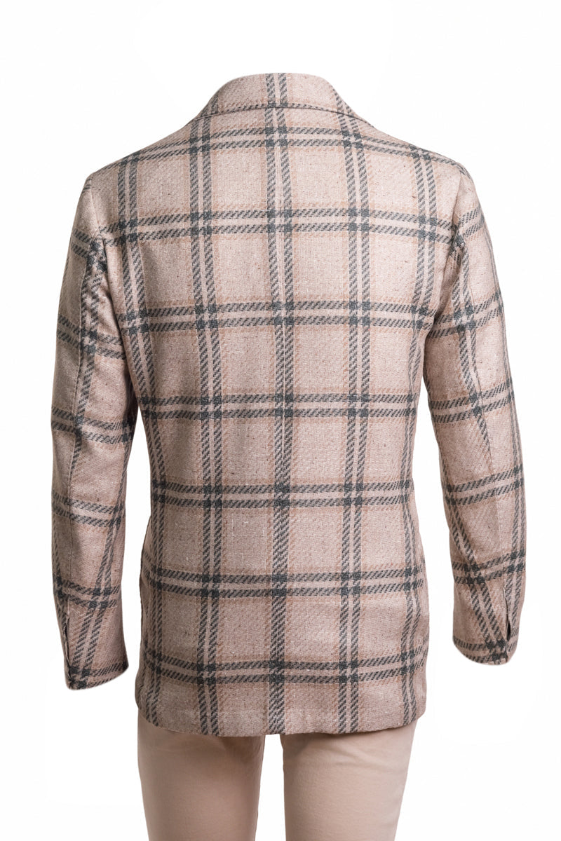 Sartorio Double-Windowpane Virgin Wool-Silk-Linen Sport Jacket