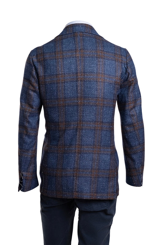 Sartorio Double Windowpane Virgin Wool-Silk-Linen Sport Jacket
