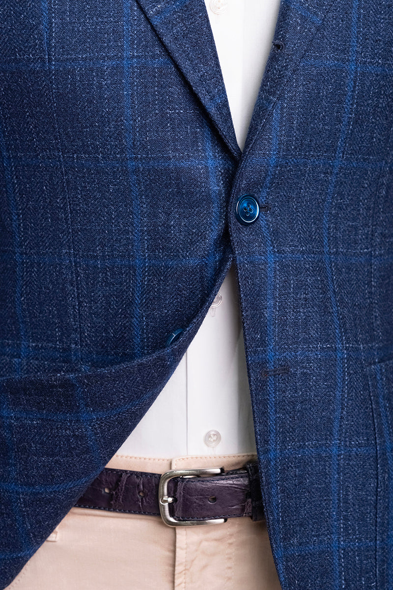 Sartorio Windowpane Virgin Wool-Silk Sport Jacket