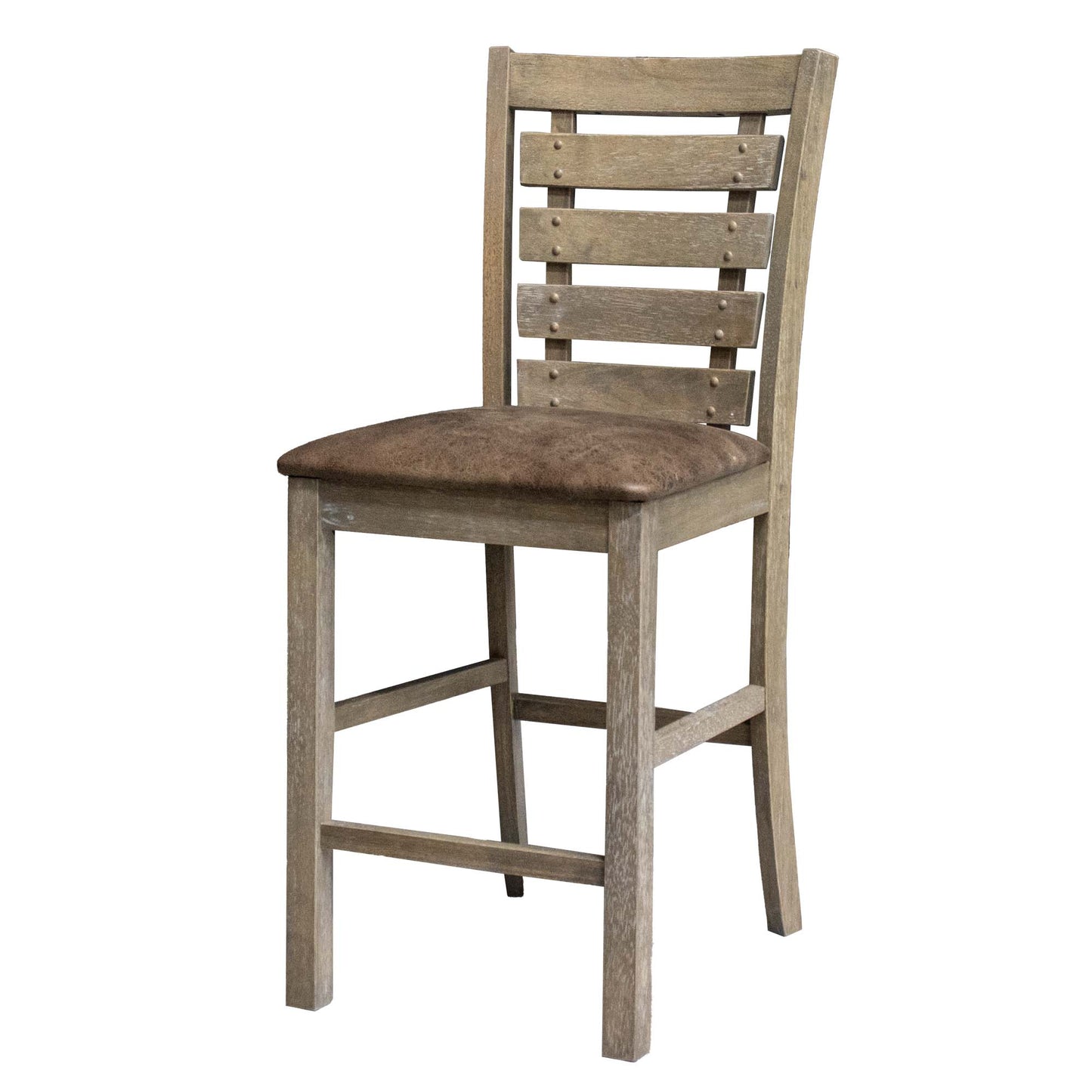 French Country Ladderback Farmhouse Counter Stools – Set of 2