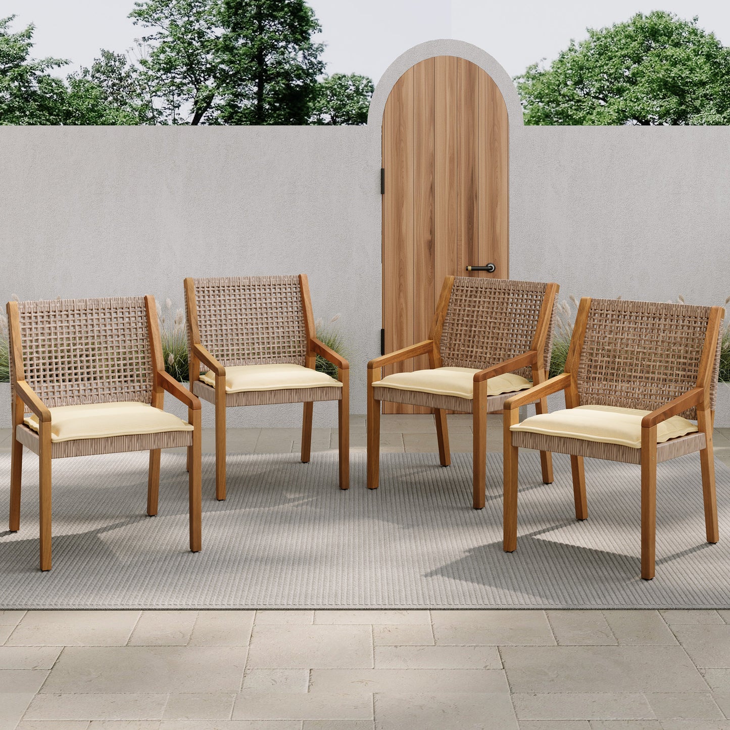 The Seabrook Acacia & Woven Outdoor Dining Chair