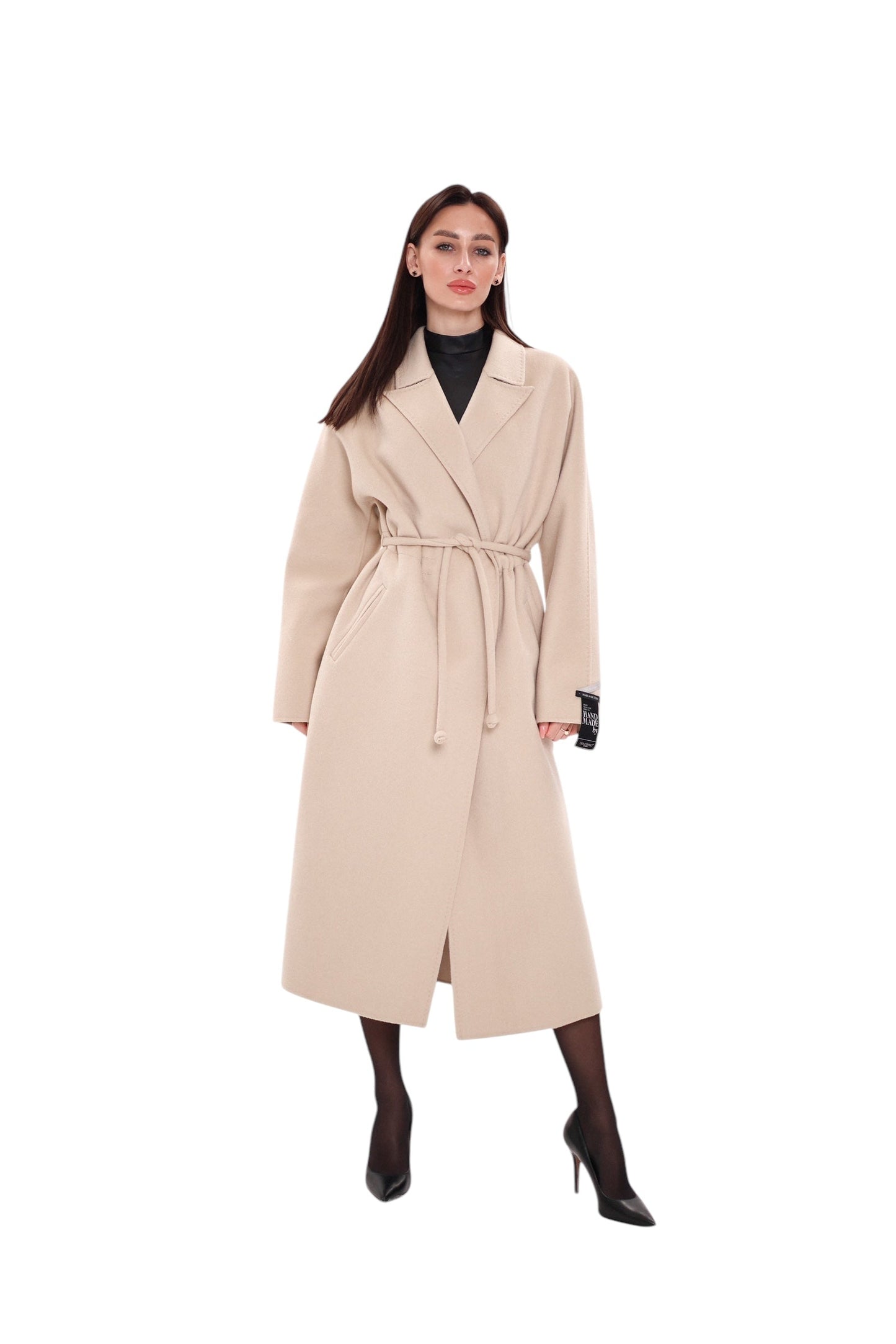 Margaret Premium Lana Wool Cashmere Coat in Royal Crème