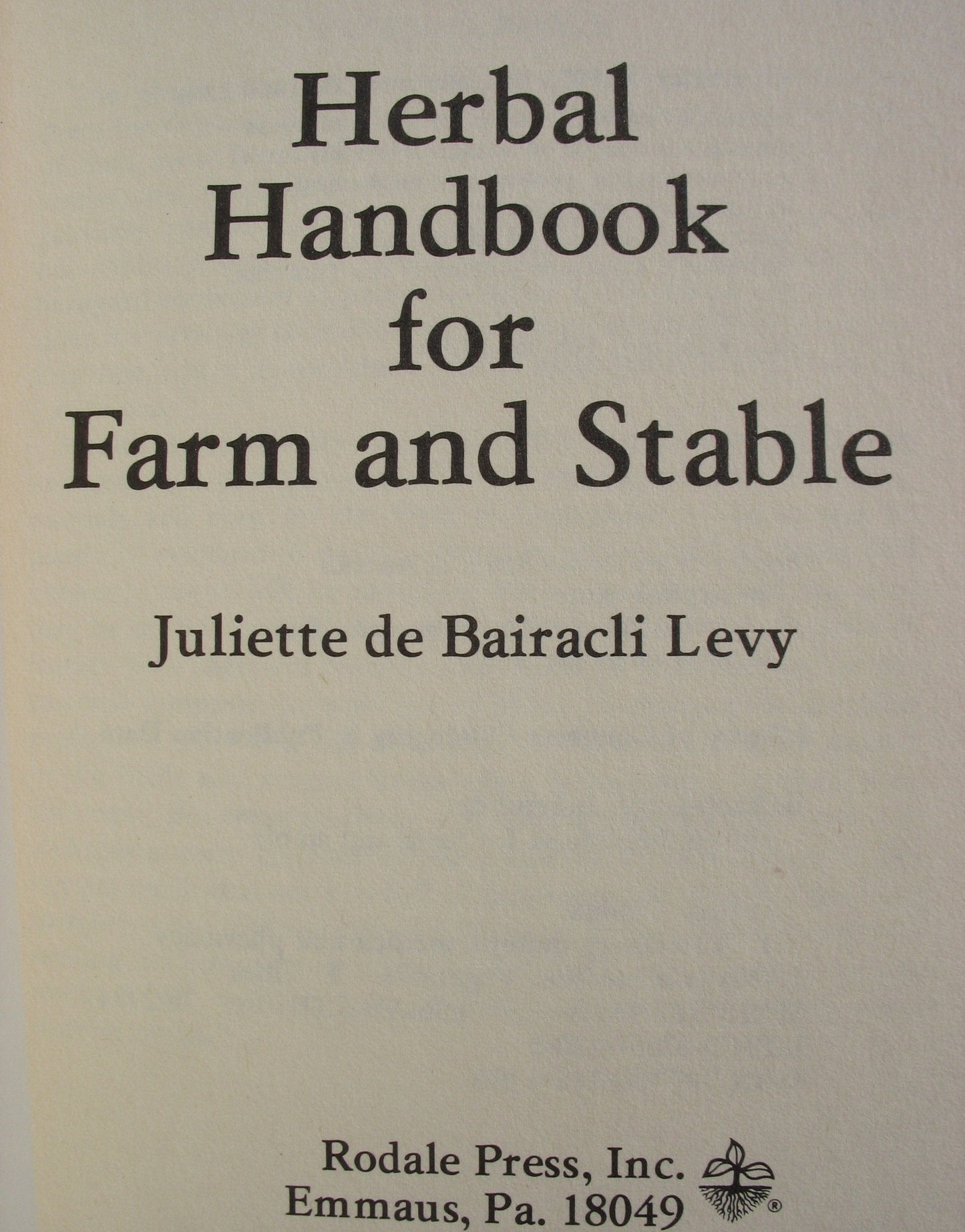 Herbal Handbook for Farm and Stable