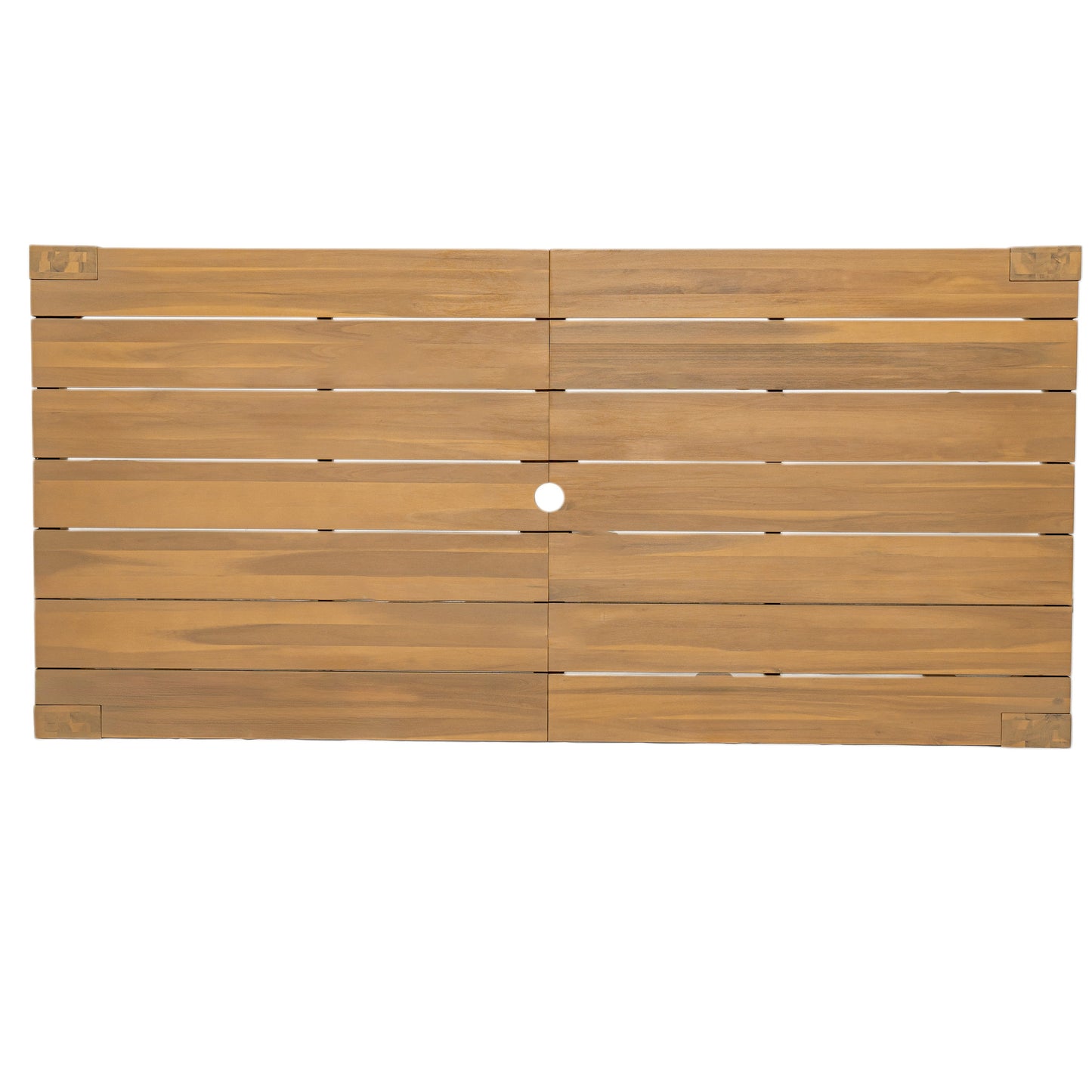 Patio Set Rectangle Light Teak with Removable Cushions for 6 72.8 Inch Table