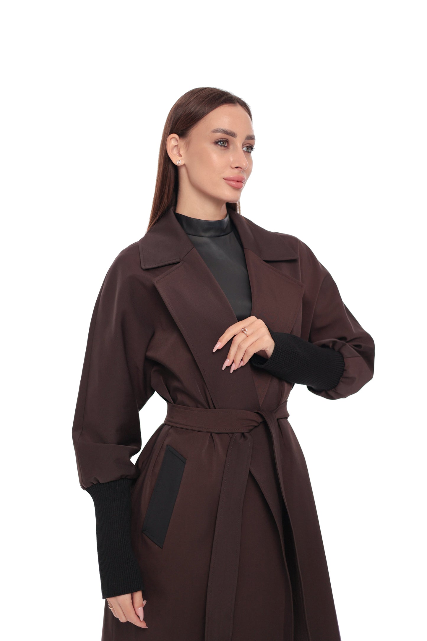 Miru Trench Coat in Chocolate