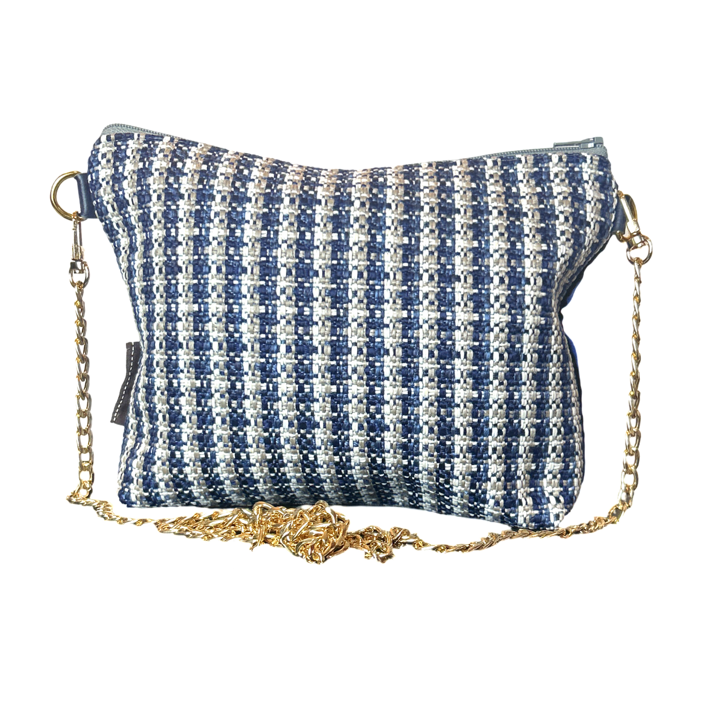 Couvertures et Tenues du Jour Blue Vintage Scarf Crossbody Bag - One of a Kind