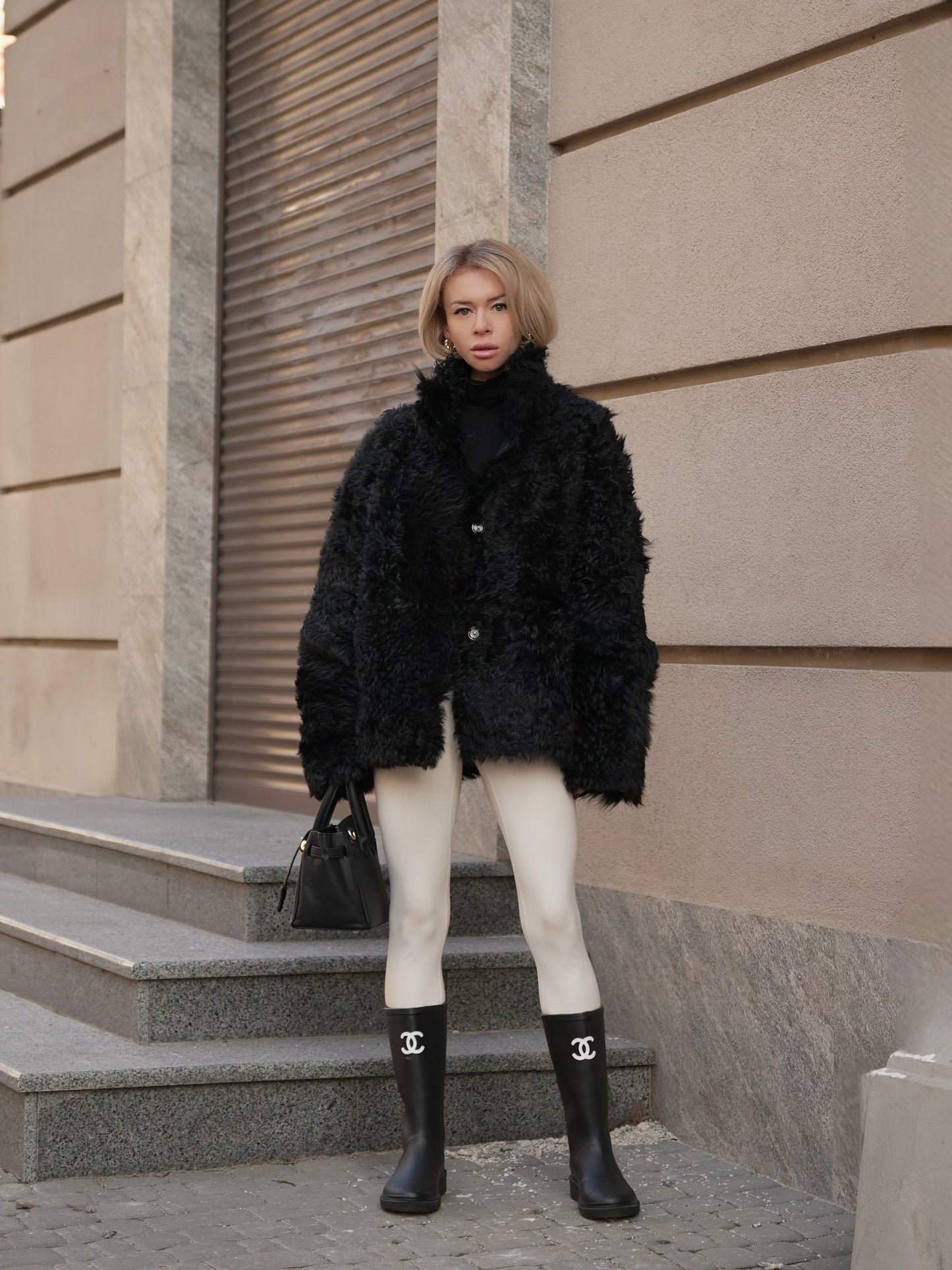 Genuine Tigrado Curly Shearling Coat