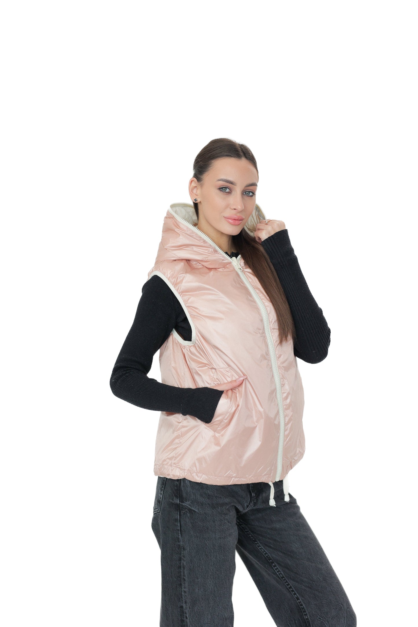 ⇆ Reversible Light Insulated Vest Powder | Ivory