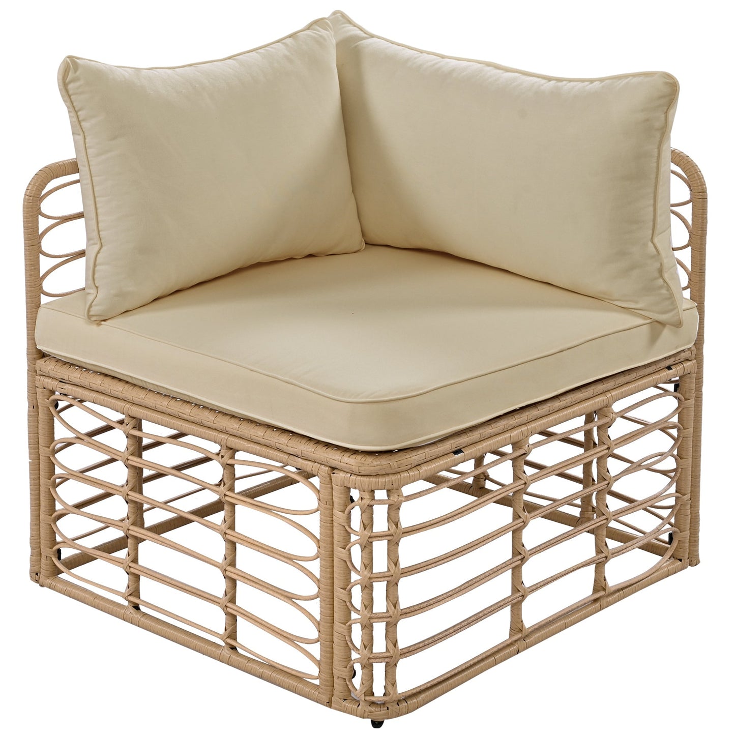 The Ashbourne Modular All-Weather Wicker Outdoor Sectional Sofa Set with Round Coffee Table