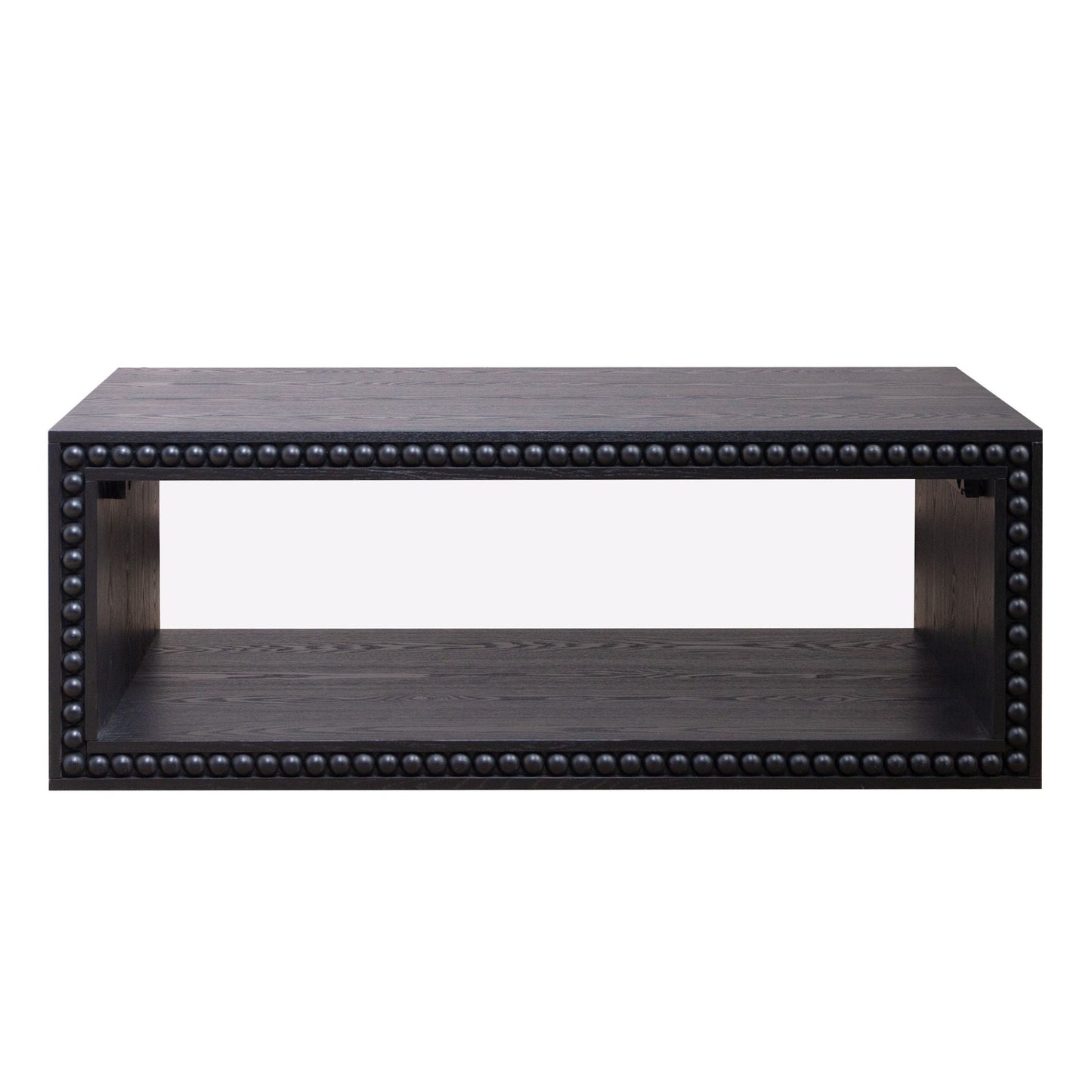 Beaded Edge Coffee Table With Open Storage Shelf