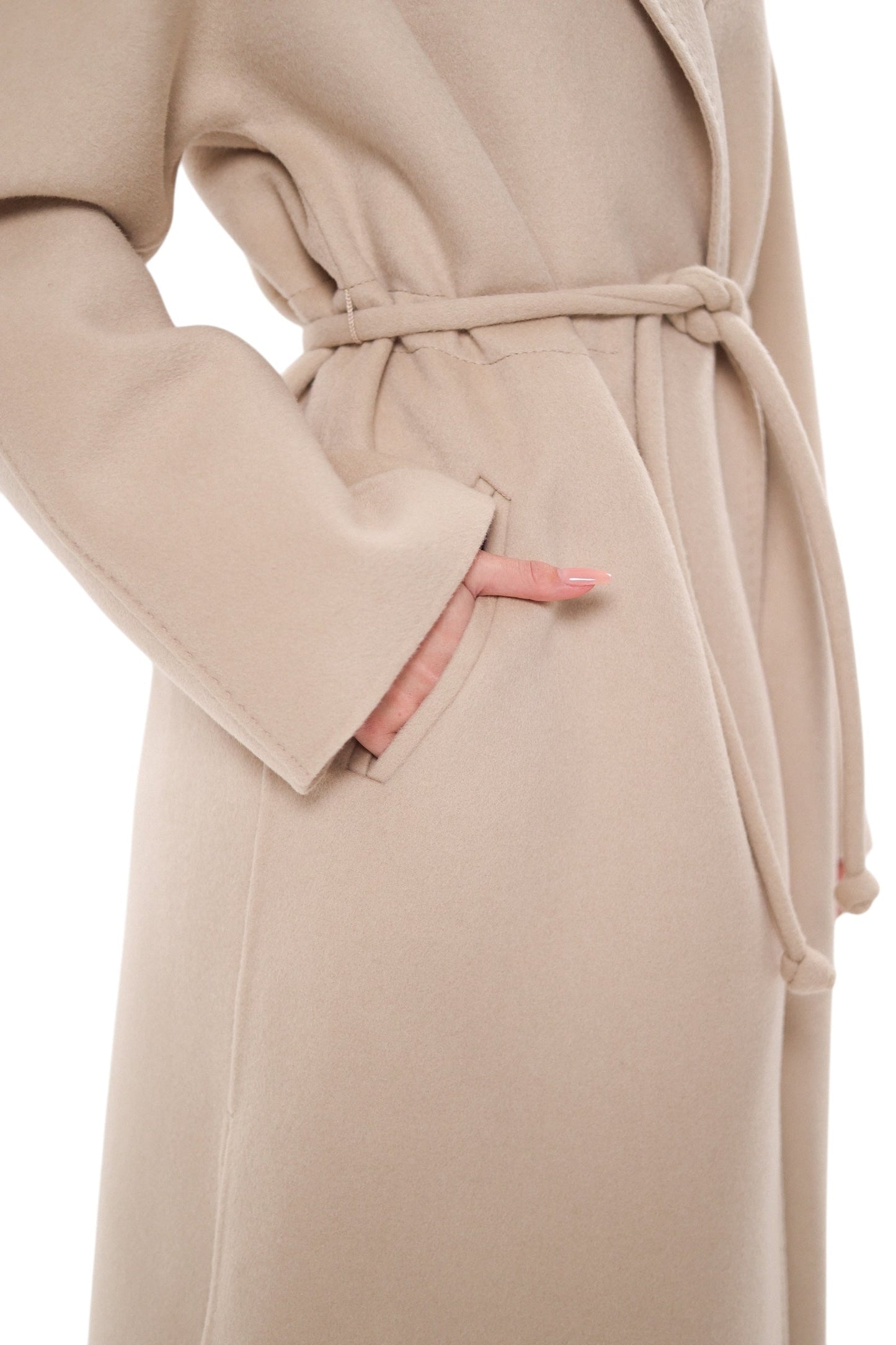 Margaret Premium Lana Wool Cashmere Coat in Royal Crème
