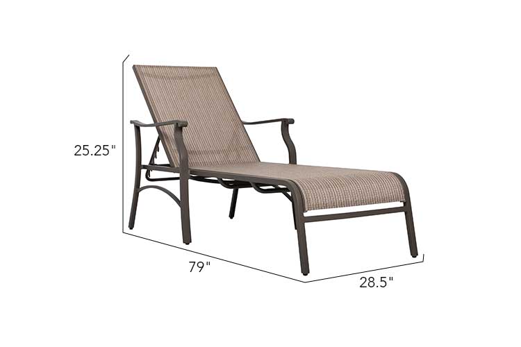 The Trevi Textilene Outdoor Chaise Lounge - Set of Two