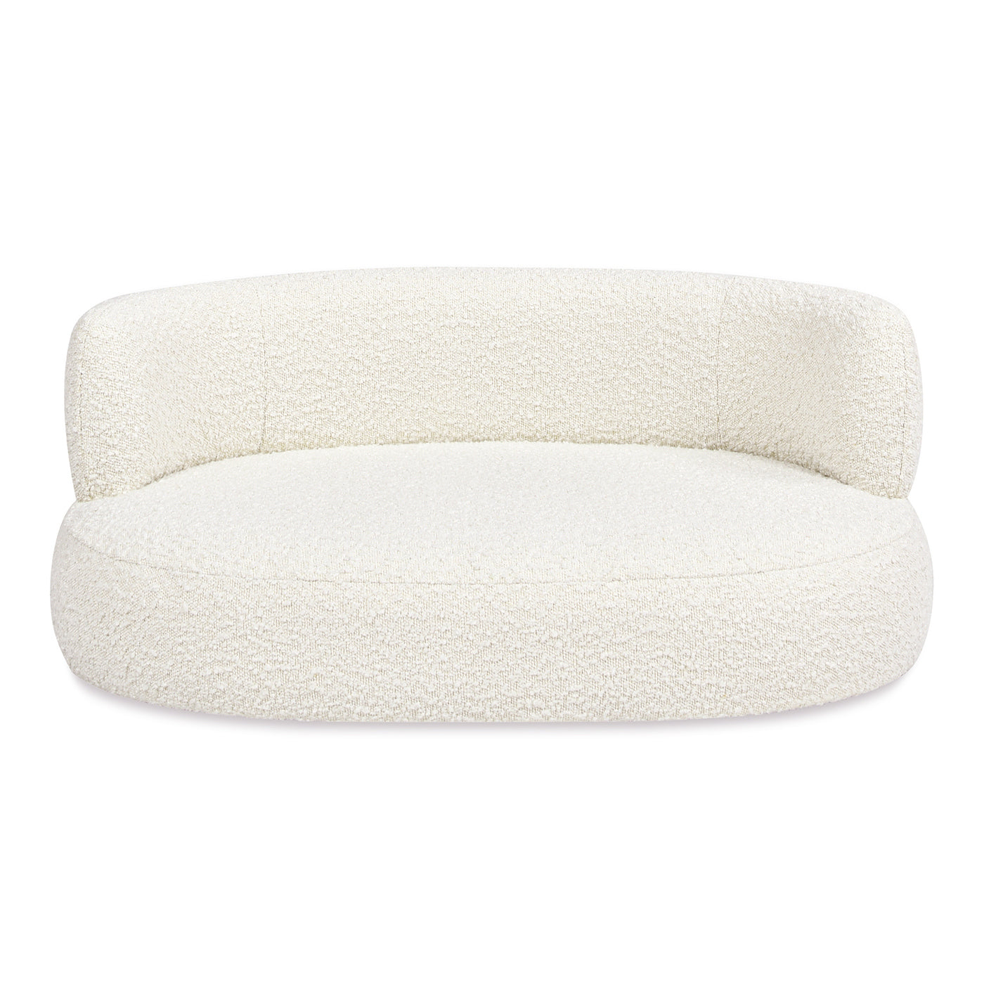 Shep 36' Curved Dog Sofa Bed, Medium, Ivory White Boucle