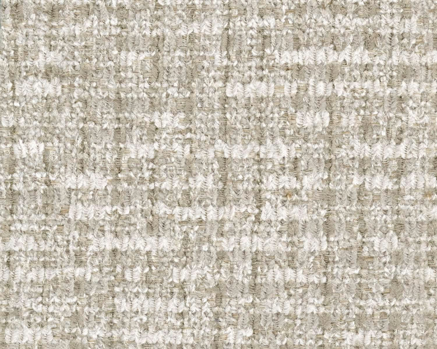 Beige Chenille Upholstered Ottoman With Cushioned Comfort