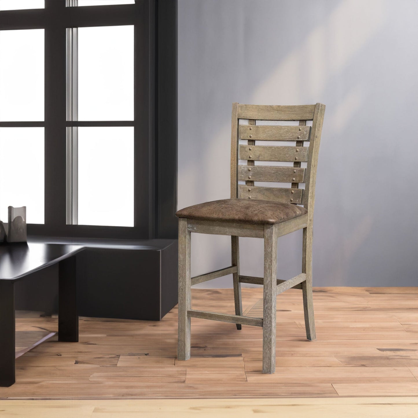 French Country Ladderback Farmhouse Counter Stools – Set of 2