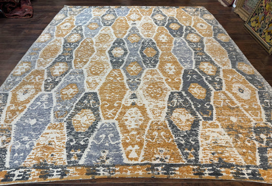 Handmade Contemporary Modern Indian Rug 8x10, Colorful