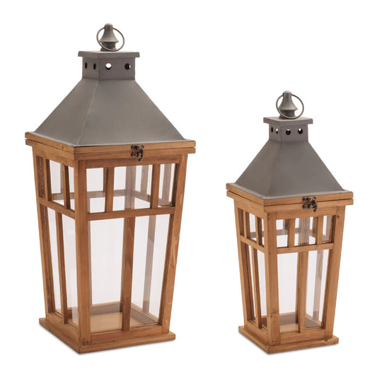 The Wycliffe Wood & Iron Estate Lanterns | Set of 2