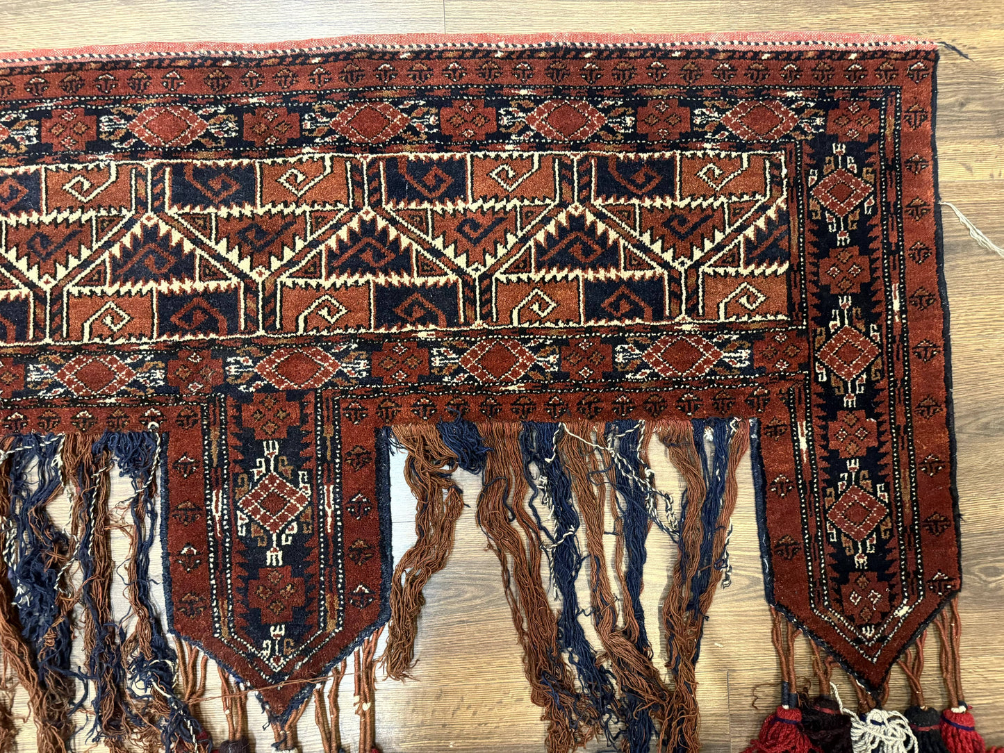Antique Afghan Beshir Tent Header Textile Rug, Tribal Collectible, Wool