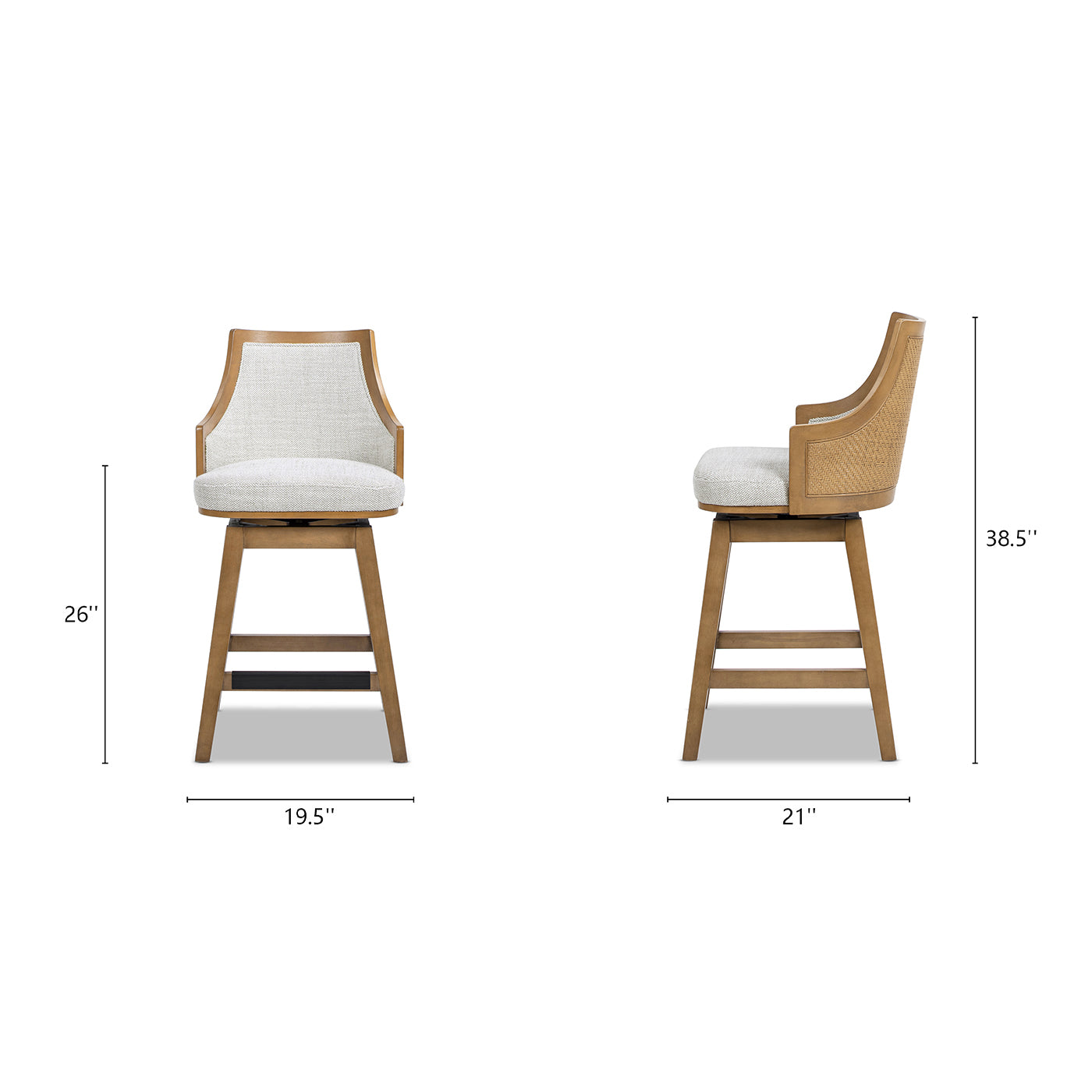 The Ashbourne Cane Back Swivel Counter Stool