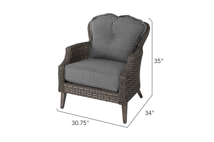 The Tenaya 3-Piece Wicker Rattan Luxury Outdoor Sofa Set with Stationary Chairs