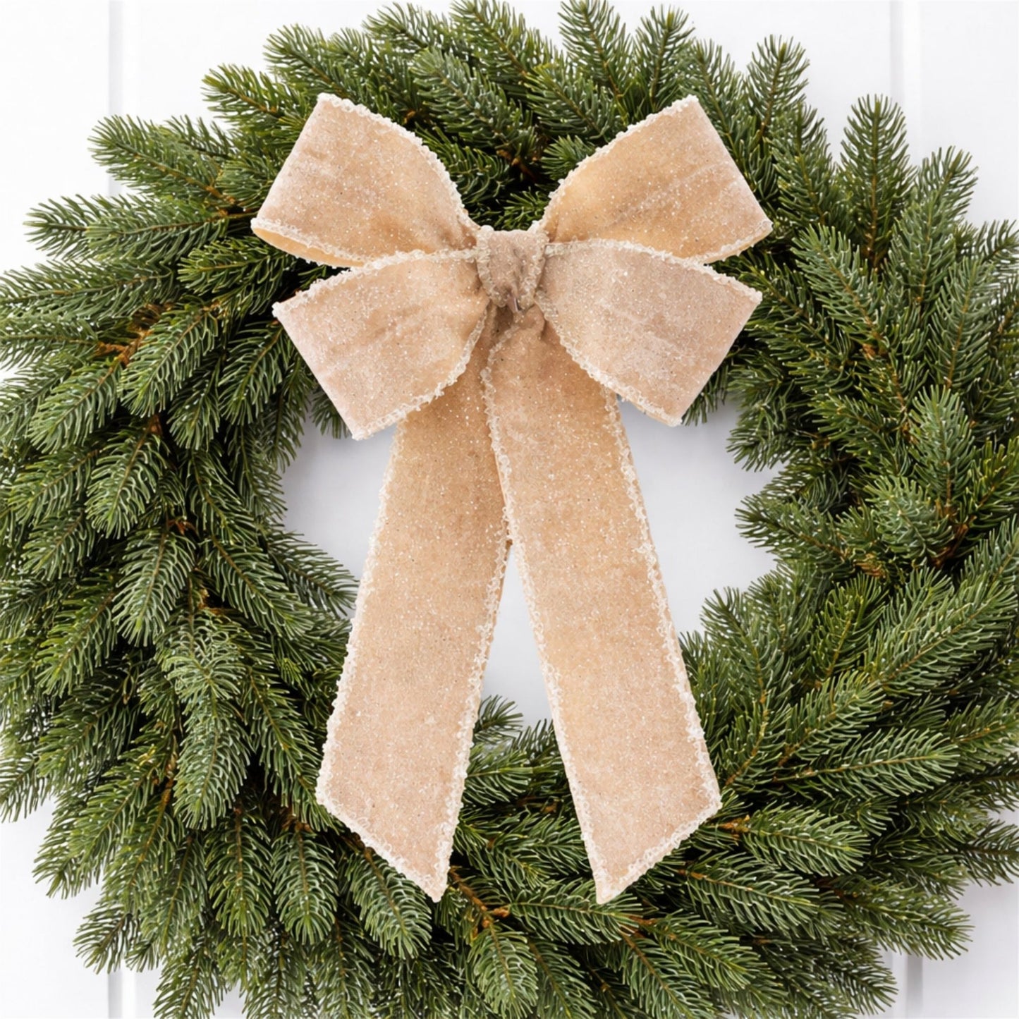 Glittered Velvet Bow Ornament (Set of 2)