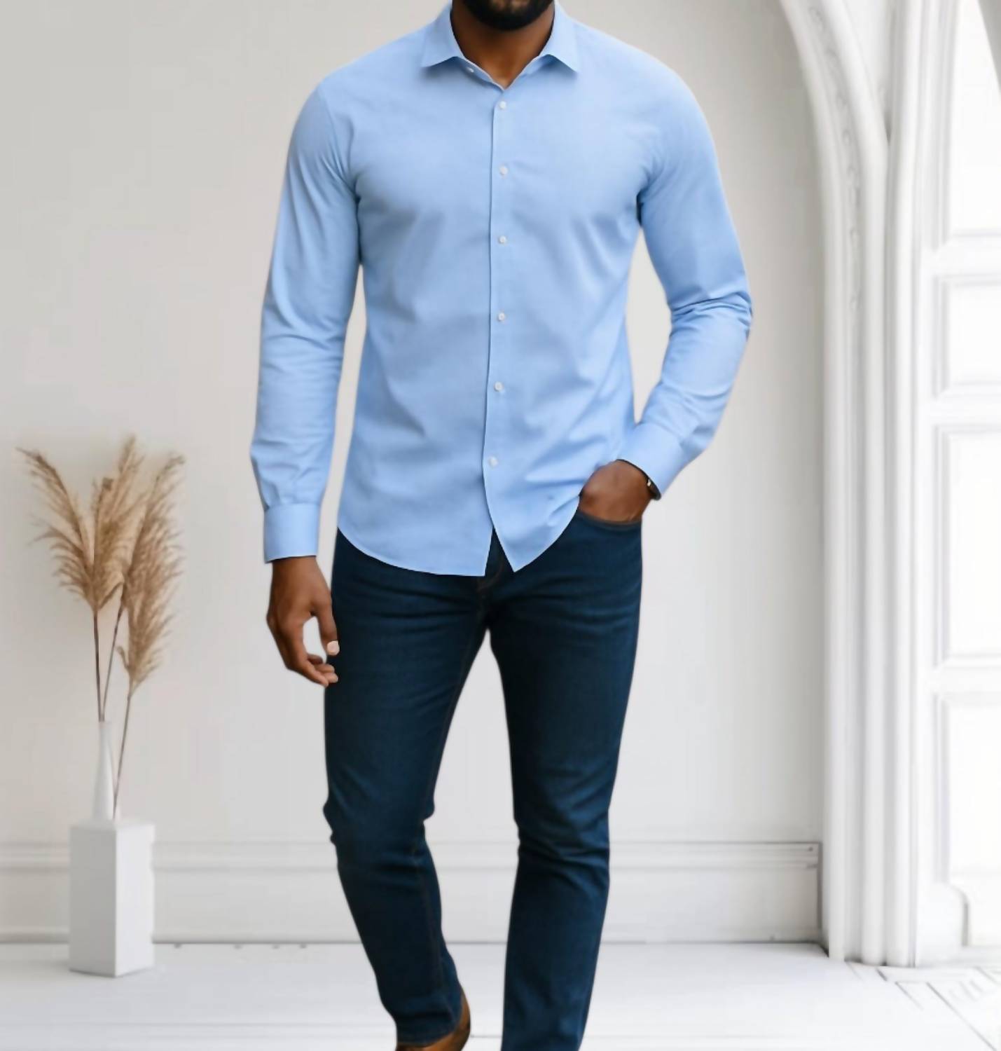 Modern Fit Long Sleeve Sport Shirt
