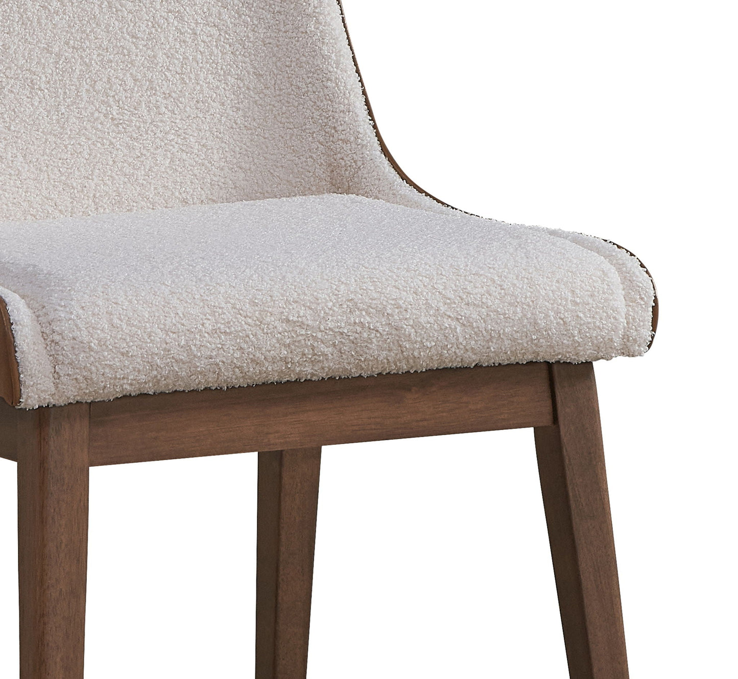***Ginny - Boucle Velvet Side Chair (Set of 2) - Walnut