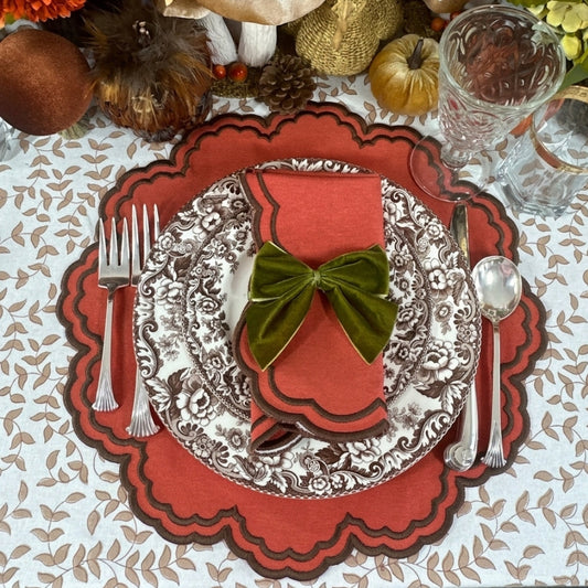 The Bettina Placemat - Pumpkin and Cocoa (Set of 4)
