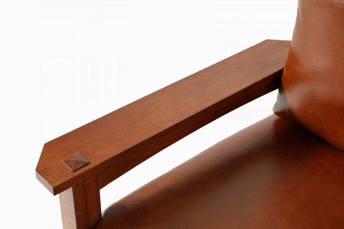 The Russet Mission Oak & Leather Armchair