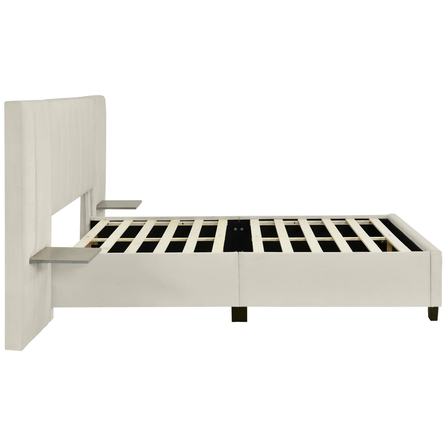 Upholstered Platform Bed With Big Headboard
