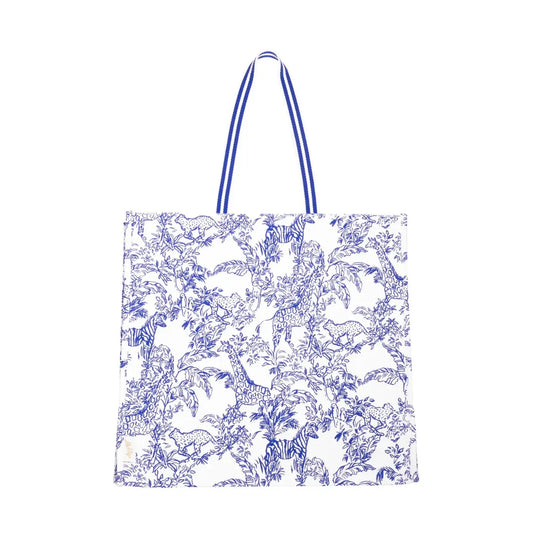 Lilly Pulitzer® Eco Tote, French Blue and White Toile Safari Party