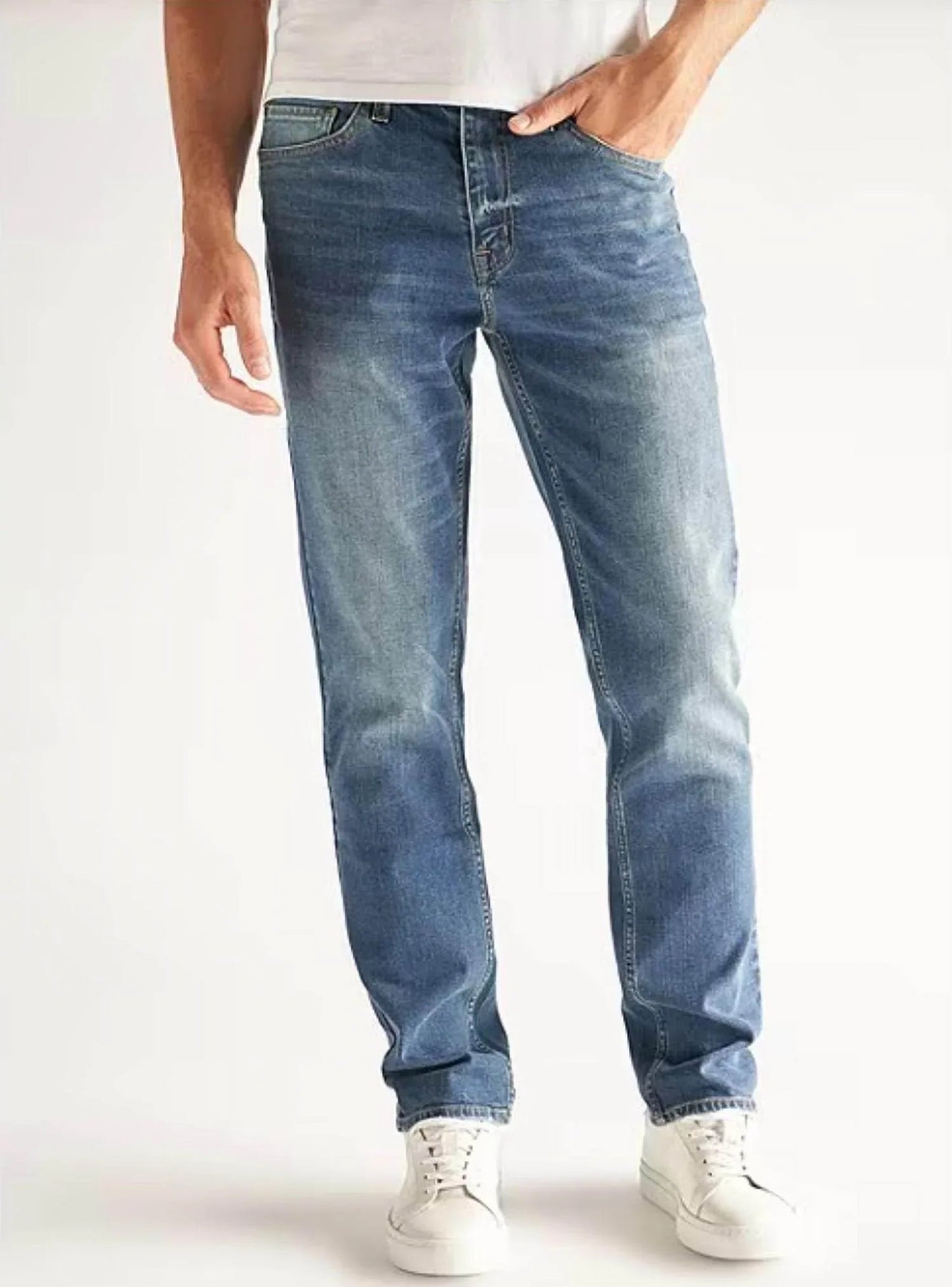 Slim Straight Stretch Denim Jeans