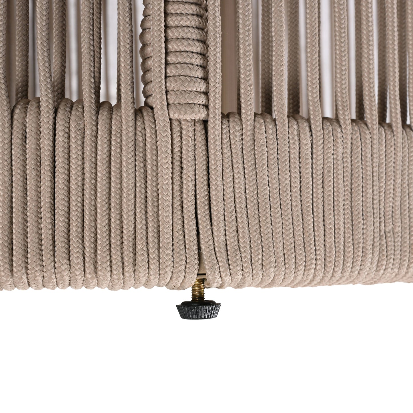 Outdoor Rattan rope & Acacia Wood Side Table - Patio Balcony Furniture for