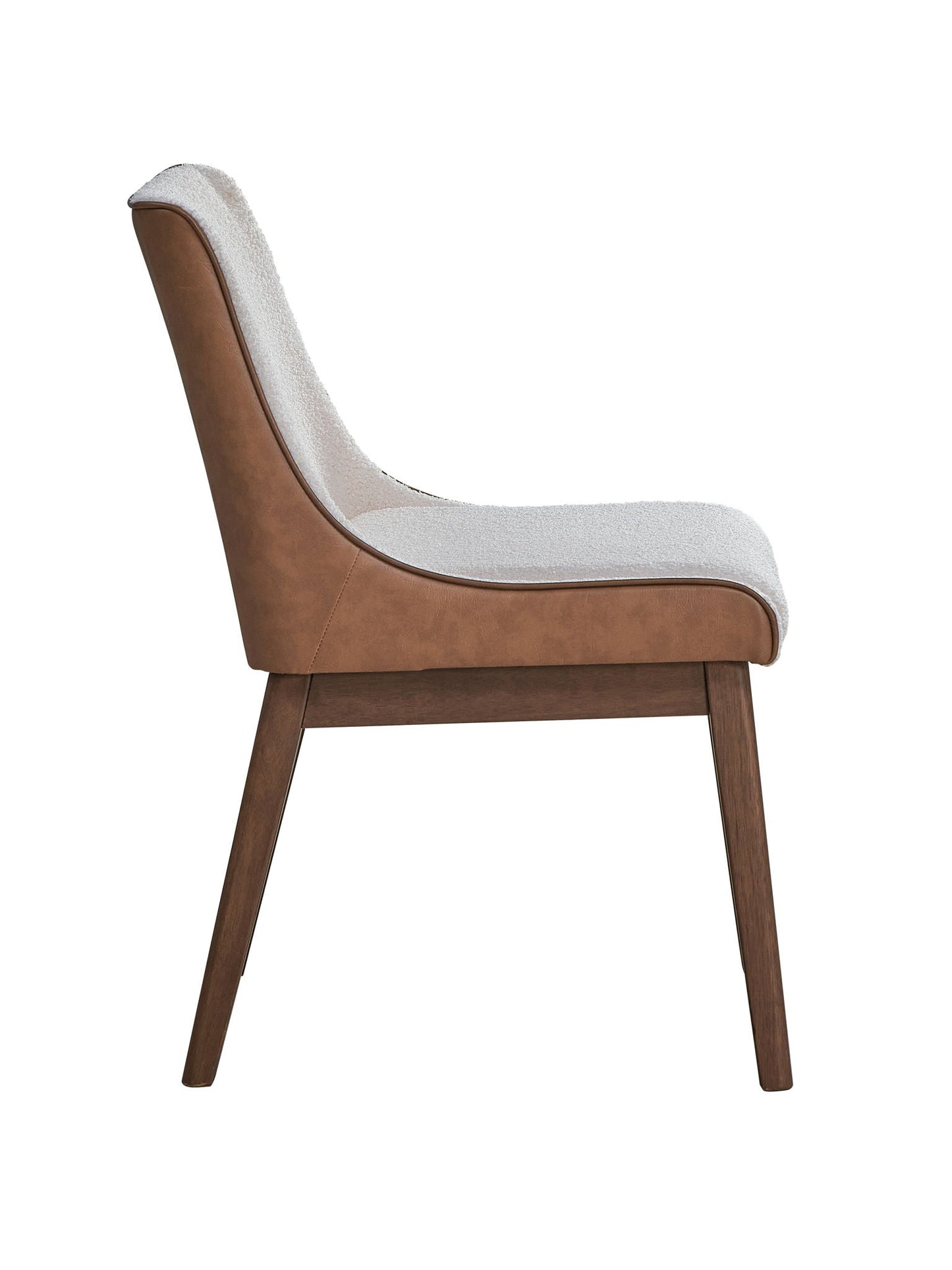 ***Ginny - Boucle Velvet Side Chair (Set of 2) - Walnut
