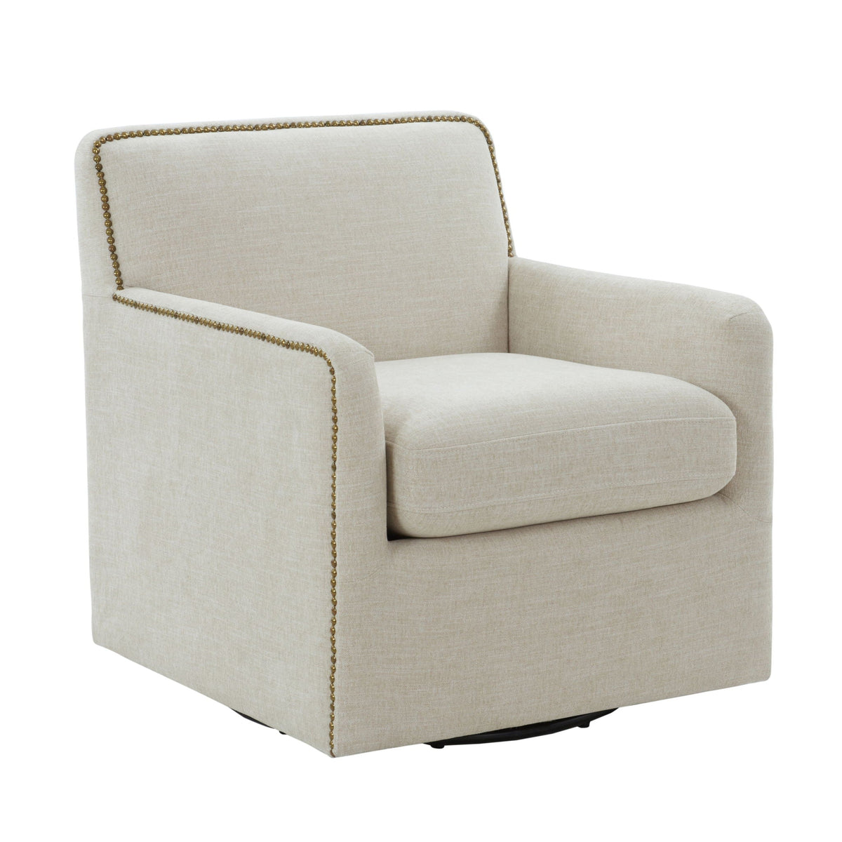 The Tolland Tailored Swivel Chair — Beige