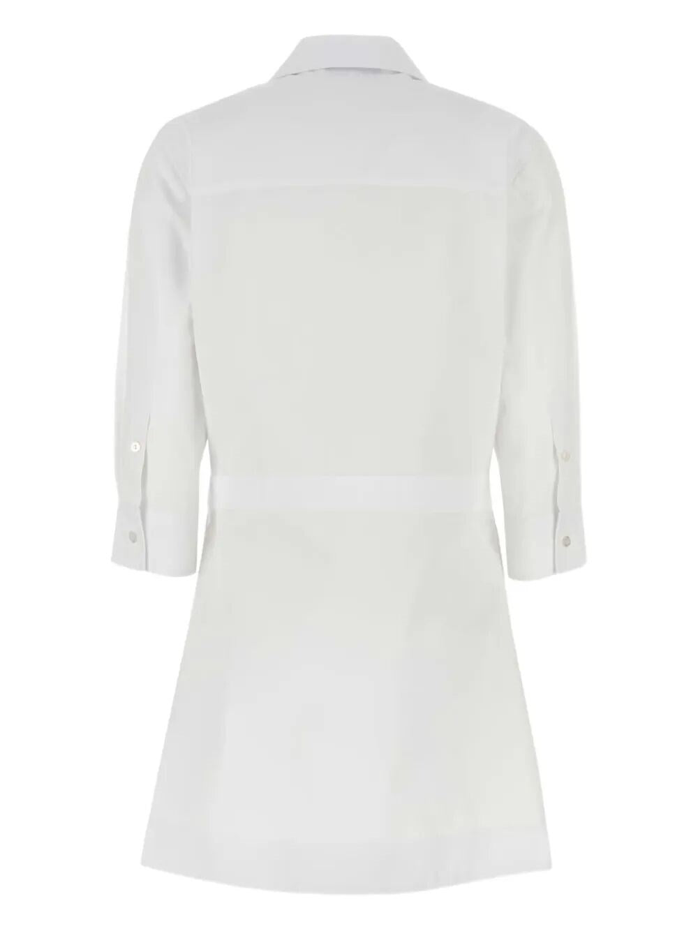 Gucci White Cotton Poplin Dress with Horsebit Detail