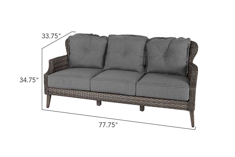 The Tenaya 3-Piece Wicker Rattan Luxury Outdoor Sofa Set with Stationary Chairs