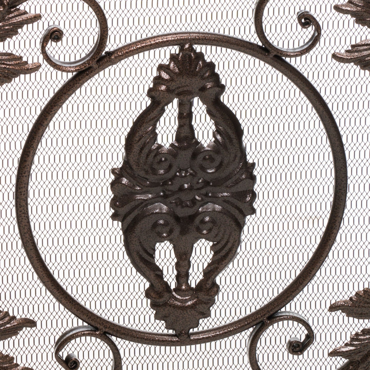 Mariella - Traditional Floral Iron Fireplace Screen With Ornate Design