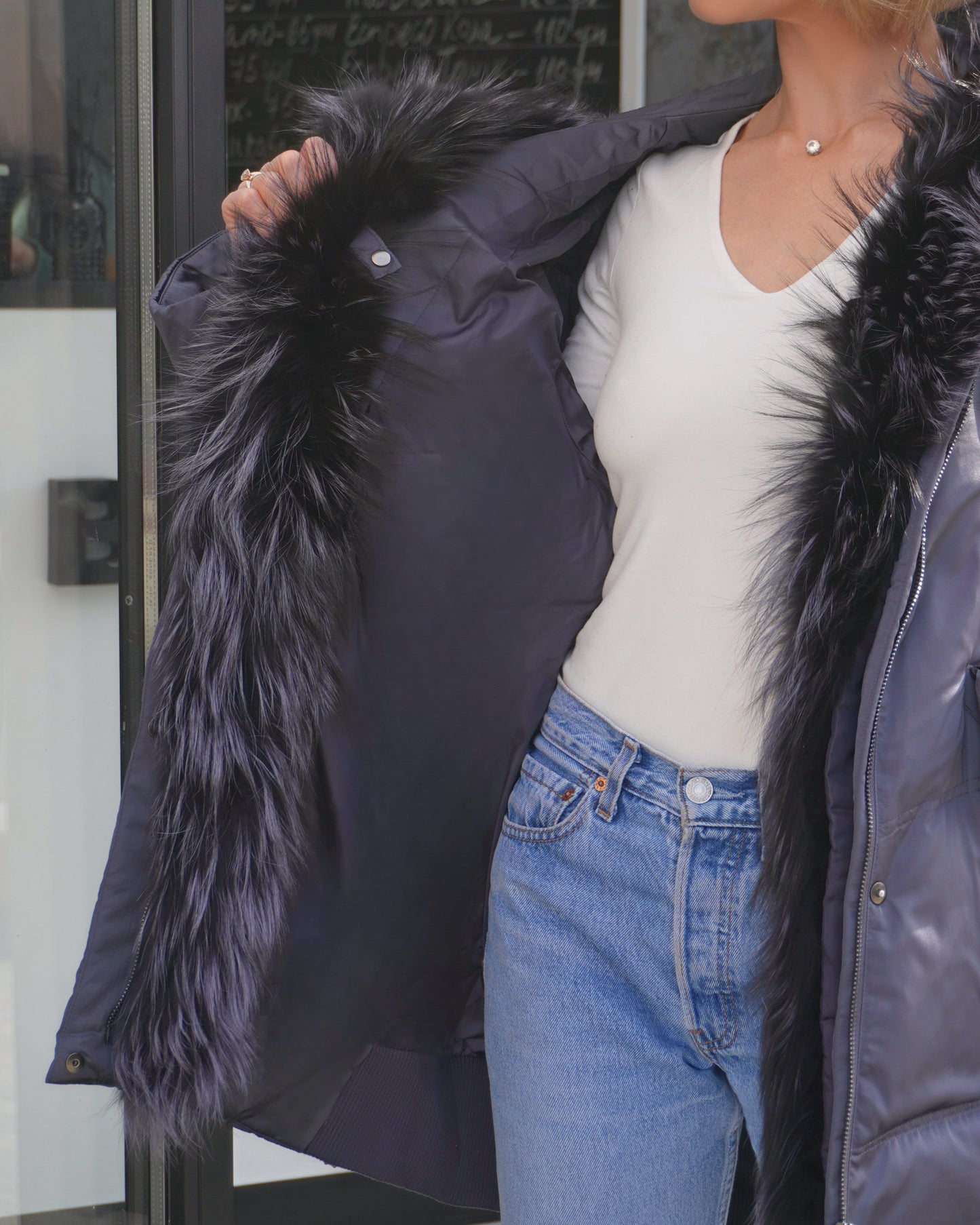 Orchid Genuine Fur Trim Down Parka