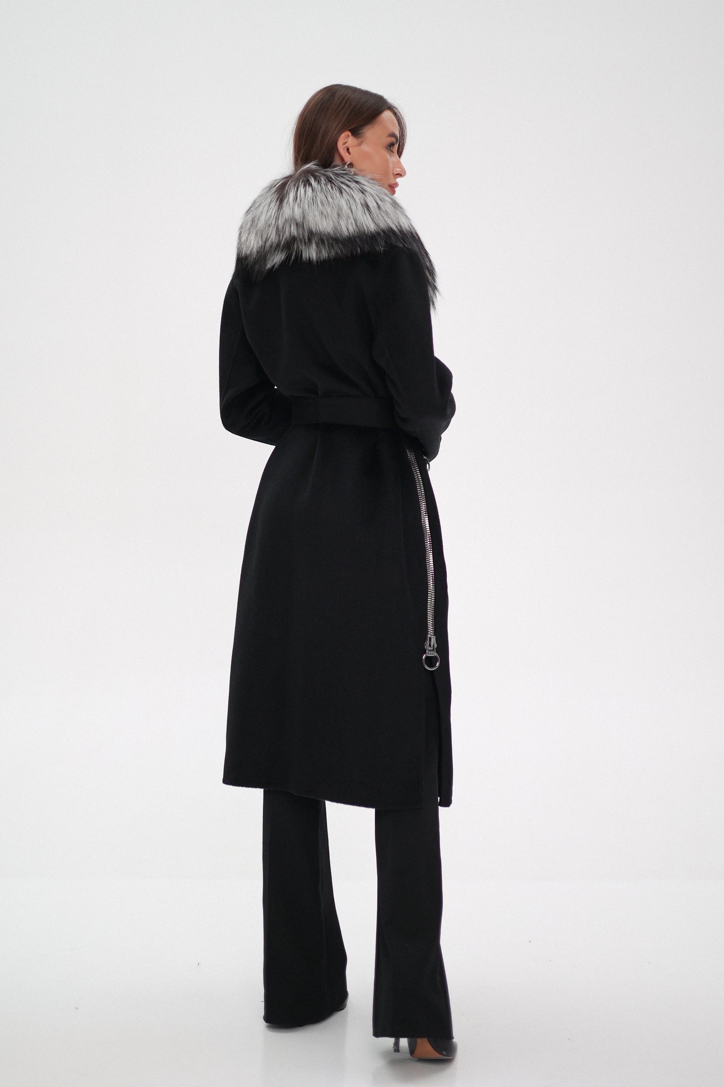 Saga®Furs Silver Fox Wool Alpaca Coat