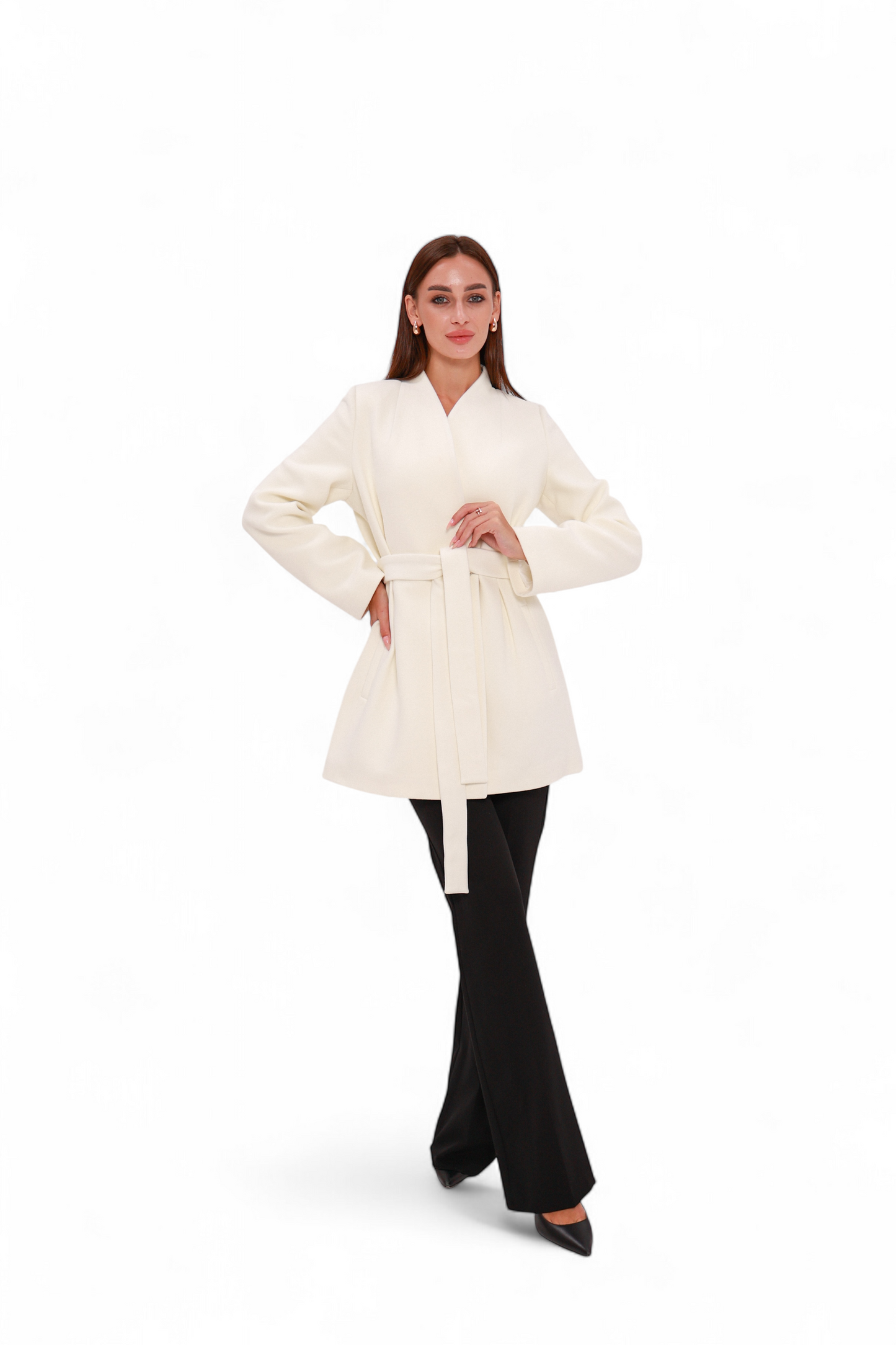 Opéra Cashmere Blend Overcoat in White