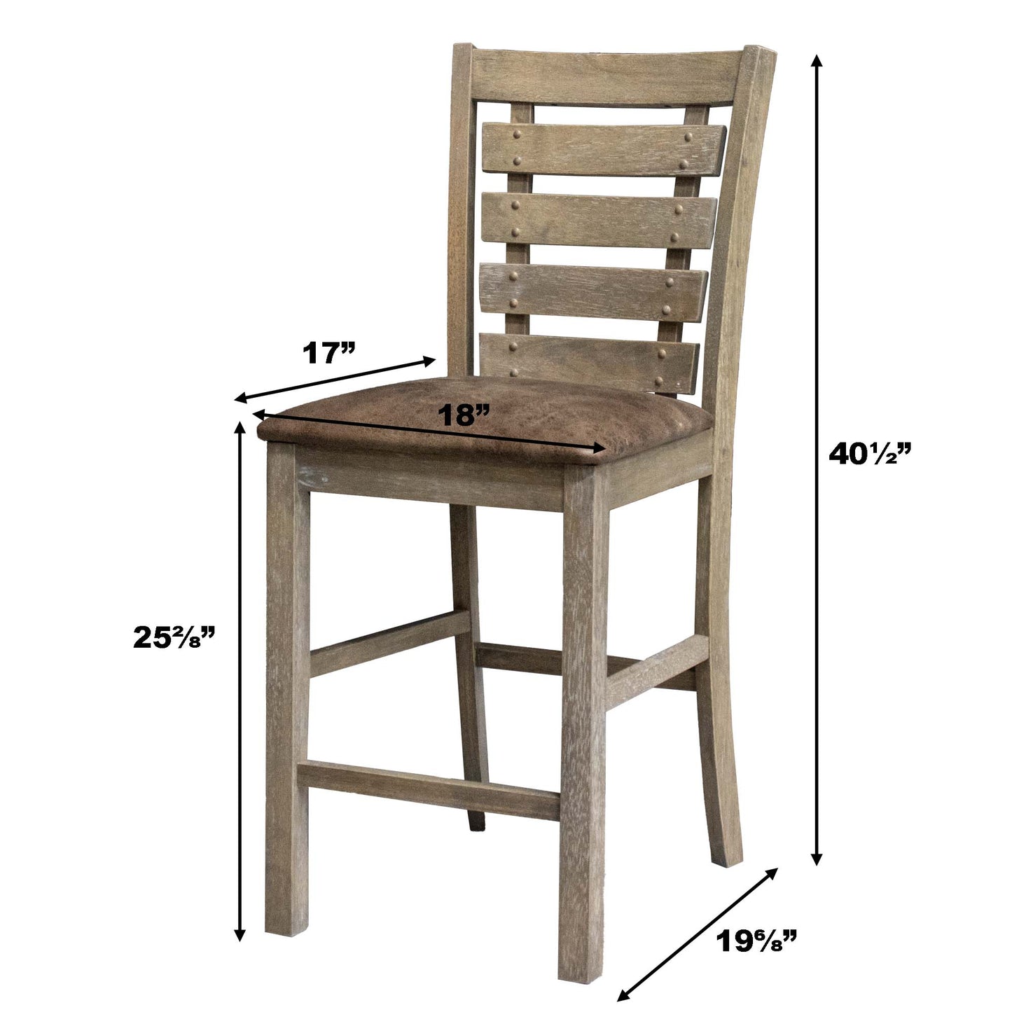 French Country Ladderback Farmhouse Counter Stools – Set of 2