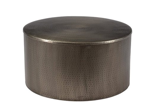 The Alevi Hammered Iron Drum Coffee Table