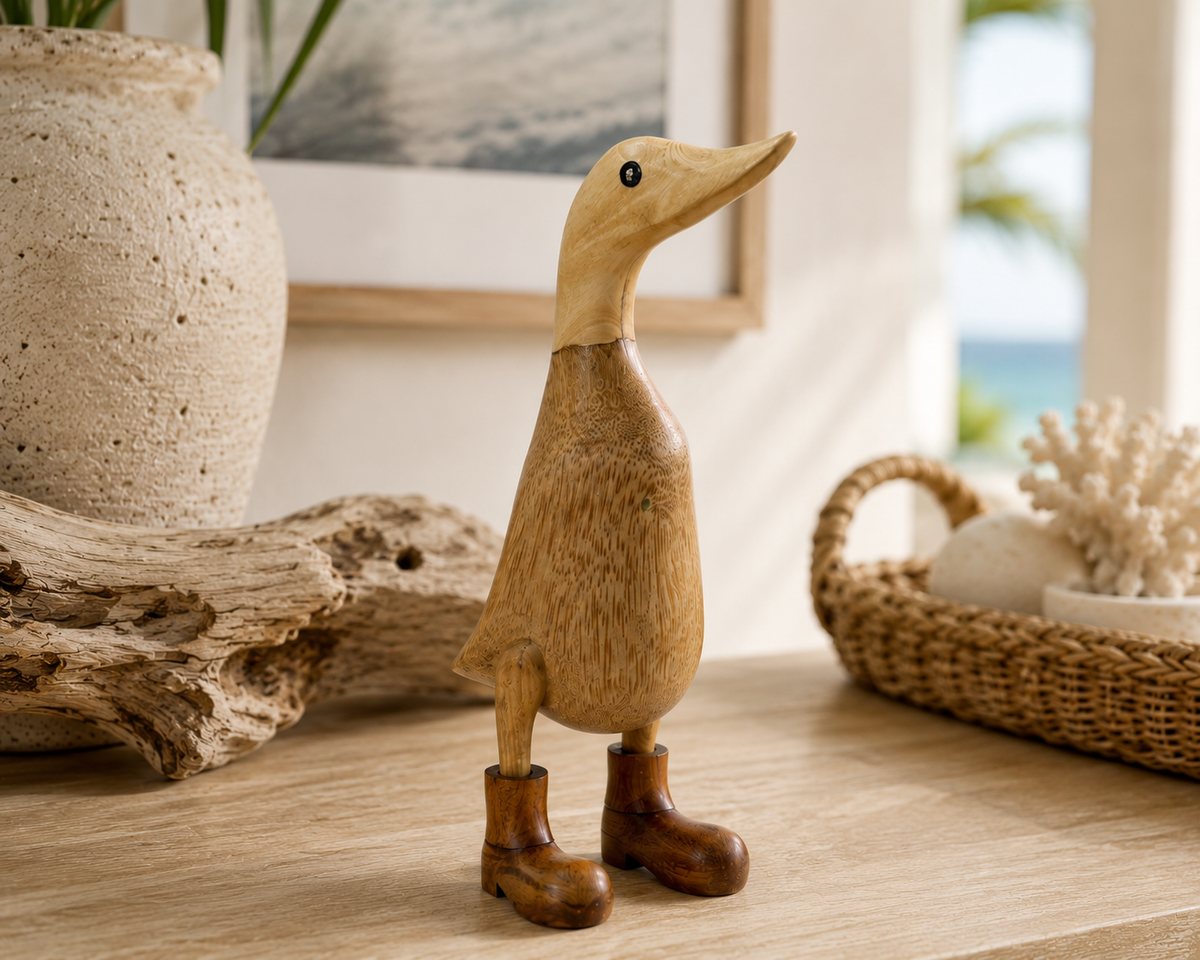 Balinese Hand-Carved Bamboo Sporting Duck
